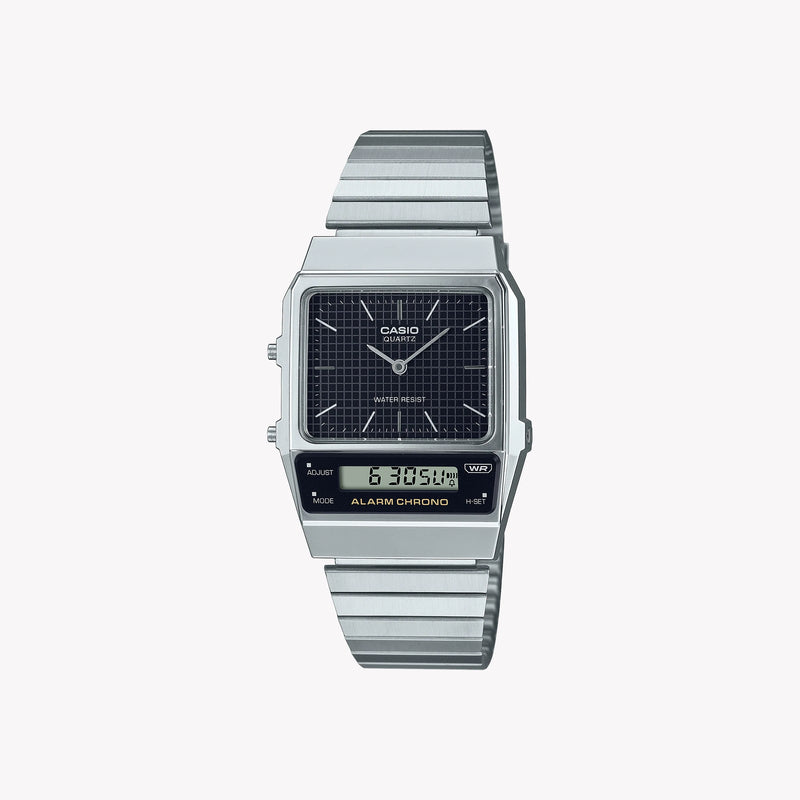 Casio Men's Silver Resin & Stainless Steel Watch, Black Dial | Aq-800e-1a by i-watch