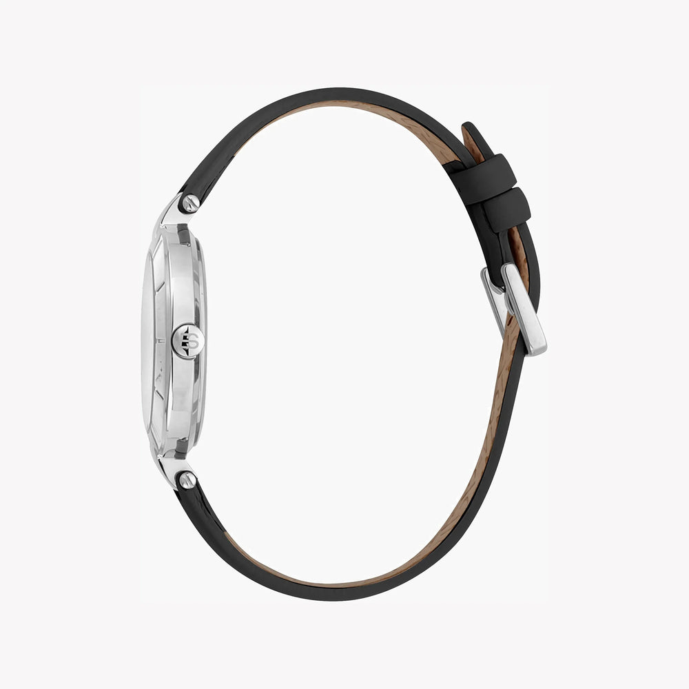 Esprit Women's Black Leather Watch, Silver Dial | Es1l153m0045 by i-watch