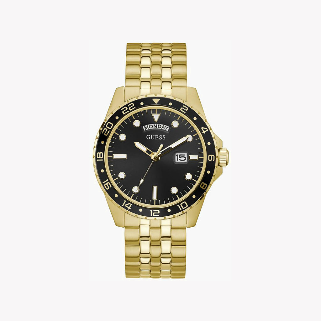 GUESS GW0220G4 - BOLD GOLD LUXURY MEN'S WATCH WITH STRIKING BLACK DIAL