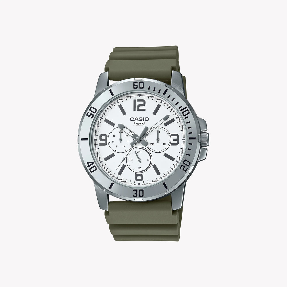 Casio Men's Green Resin Watch, Stainless Steel Case | Mtp-Vd300-3b by i-watch