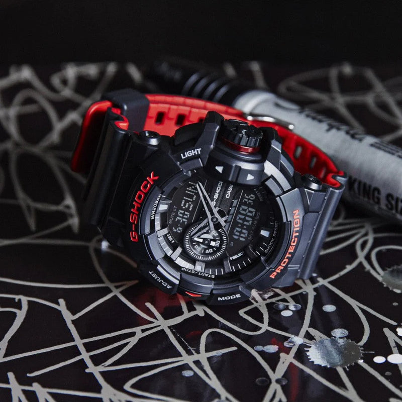 G-Shock Men's Black Resin Watch, All-Black Design | Ga-400hr-1adr by i-watch