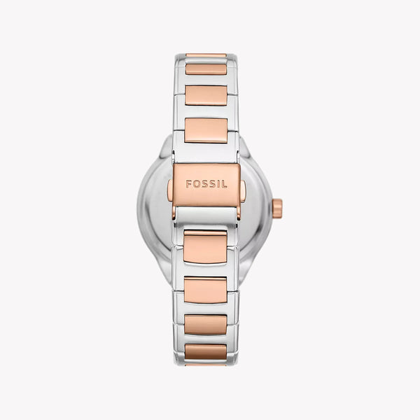 Fossil Women's Silver & Rose Gold Watch, White Silver Dial | Bq3780 by i-watch