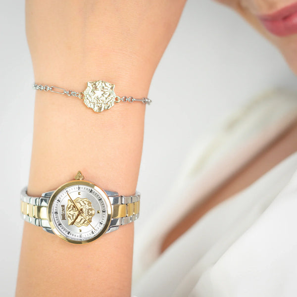 Just Cavalli Women's Two-Tone Watch, Silver Dial | Jc1l334m0085 by i-watch