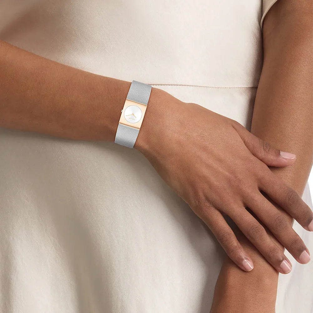 CK CALVIN KLEIN NEW COLLECTION - RADIANT SOPHISTICATION WOMEN'S WATCH WITH SILVER DIAL & GOLD BAND-i-Watch-4