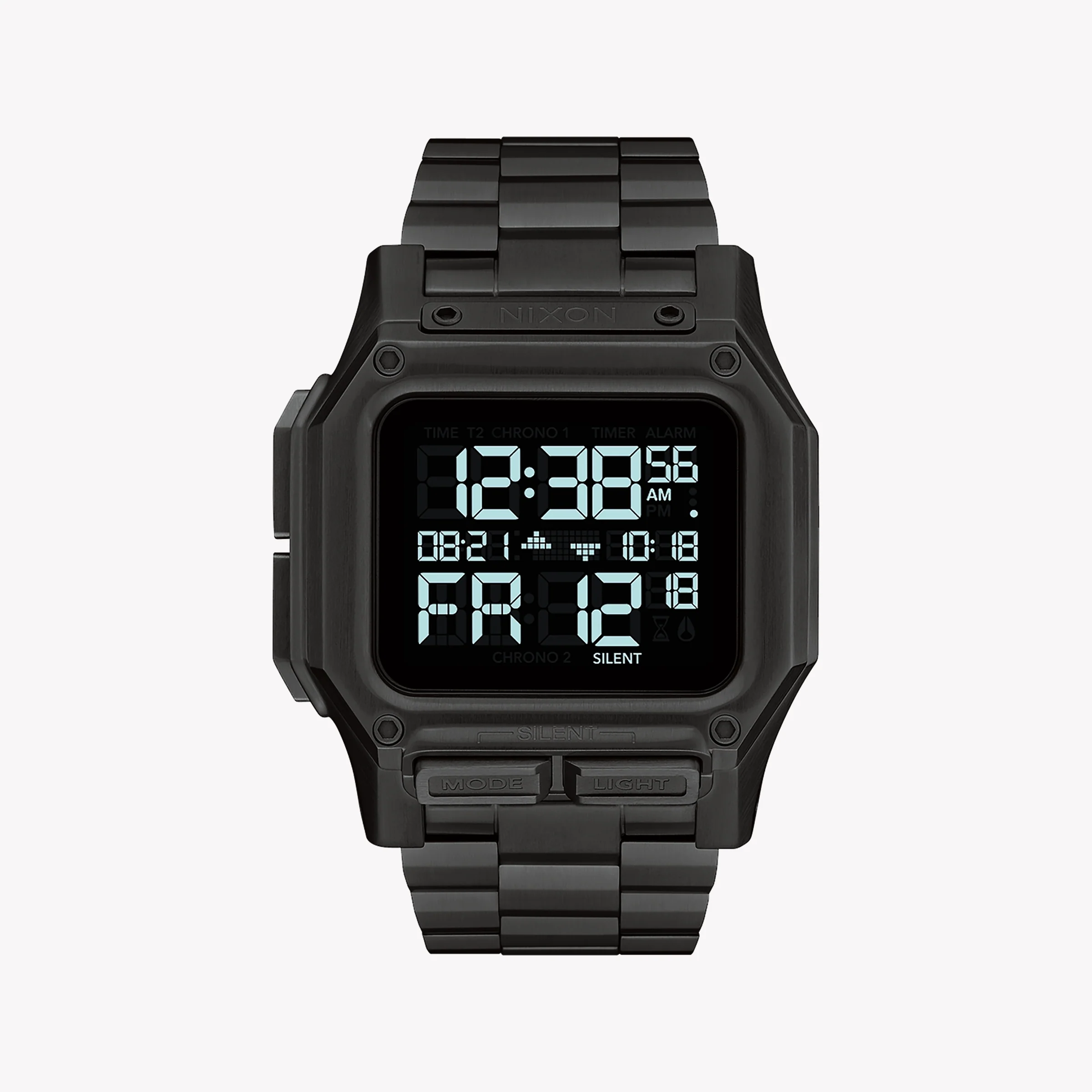 Nixon Men's Black Stainless Steel Watch, Digital Dial A1268-001