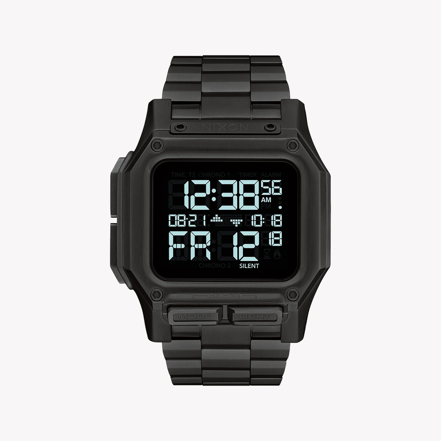 Nixon Men's Black Stainless Steel Watch, Digital Dial | A1268-001 by i-watch