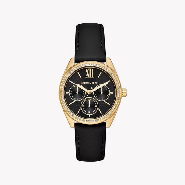 Michael Kors Men's Gold Watch, Black Leather Band | Mk7315 by i-watch