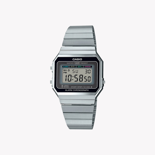Casio Unisex Resin/Metal Watch, Silver/Black | A700we-1aef by i-watch