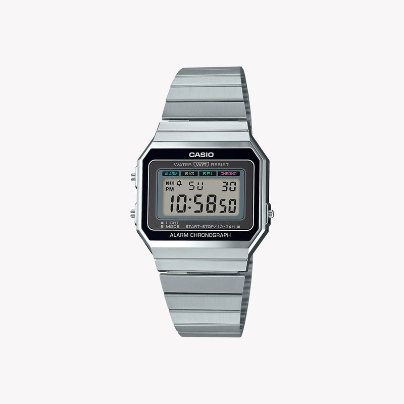 Casio Unisex Resin/Metal Watch, Silver/Black | A700we-1aef by i-watch
