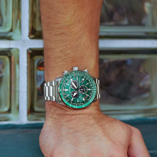 Citizen Men's Silver Watch, Green Dial | Cb5004-59w by i-watch