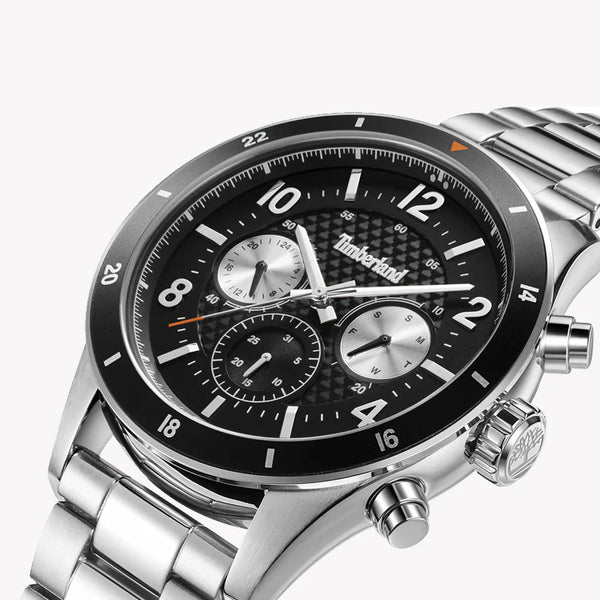 Timberland Men's Silver Stainless Steel Watch, Black Dial | Tdwgk2201004 by i-watch