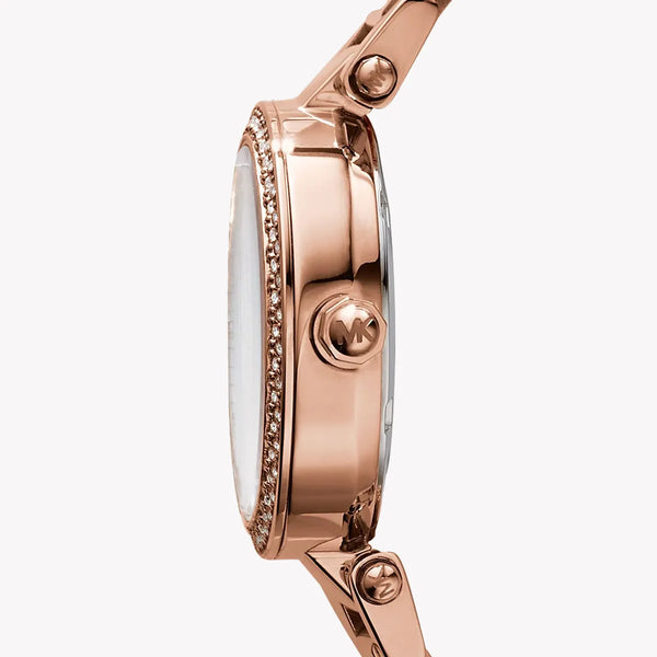 Chic Allure Women's Rose Gold Stainless Steel Watch, White Dial | Mk5616 by i-watch