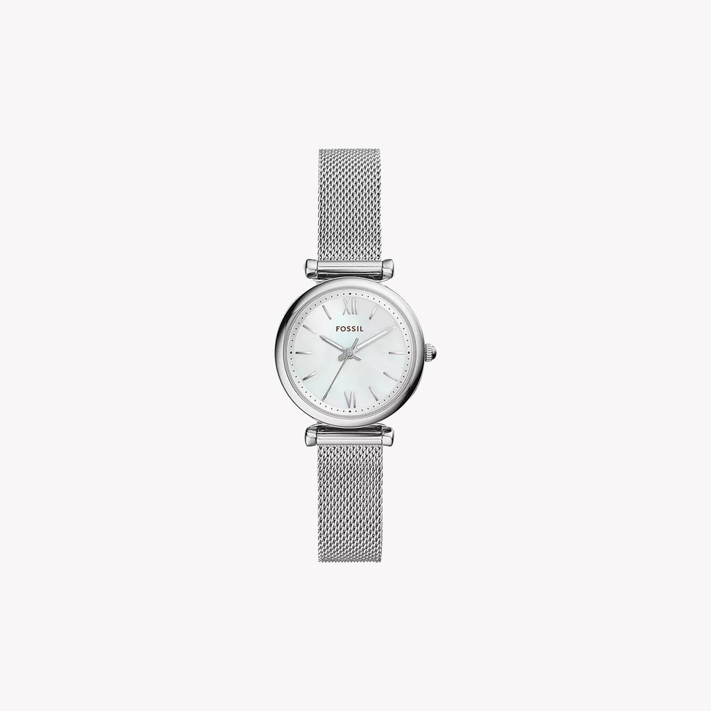 FOSSIL ES4432 ELEGANT TIMEPIECE - CLASSIC SILVER & WHITE MOTHER-OF-PEARL WOMEN'S WATCH