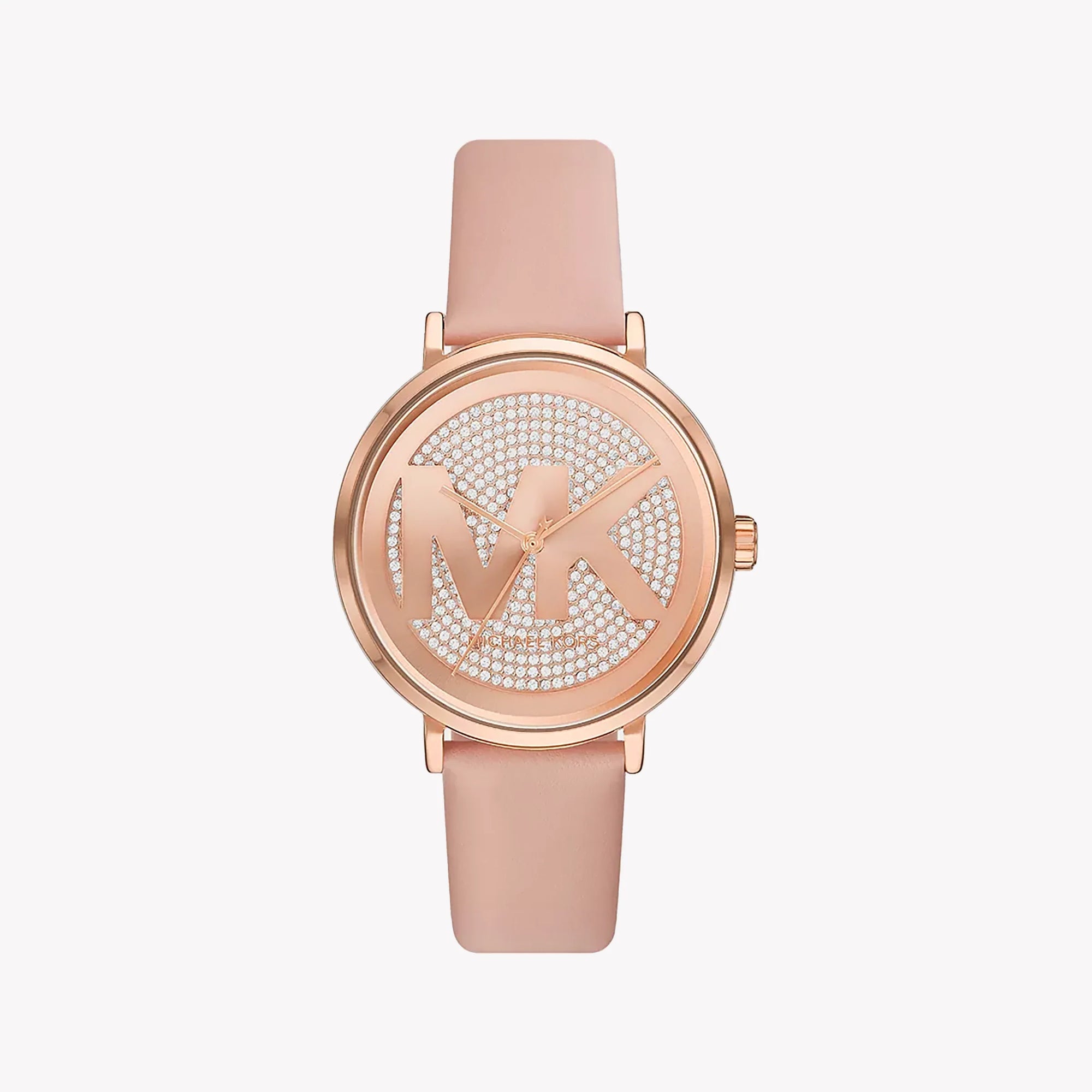 MICHAEL KORS レディース腕時計 Michael Kors Tibby Multifunction Rose Gold Dial Pink Leather Strap
