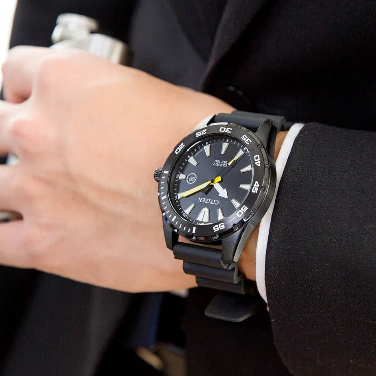 Citizen Men's Black Urethane Watch, Stainless Steel Case | Bi1045-13e by i-watch
