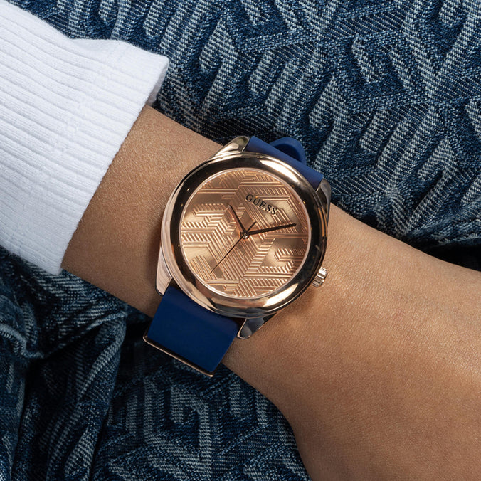 GUESS GW0665L2 CHIC DUALITY - VIBRANT ROSE GOLD & BLUE SILICONE WOMEN'S WATCH-i-Watch-4