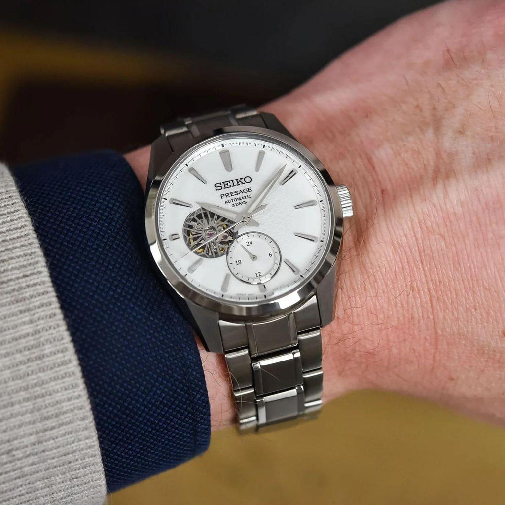 SEIKO PRESAGE SPB415J1 Men's Automatic Watch, White Dial, Steel-i-Watch-5