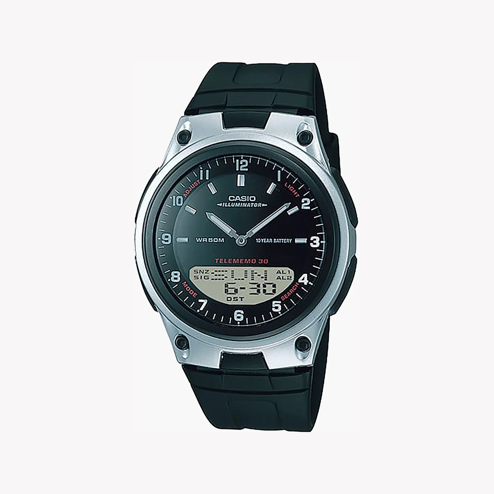 Casio Unisex Silver Silicone Watch, Black Stainless Steel | Aw-80-1a by i-watch