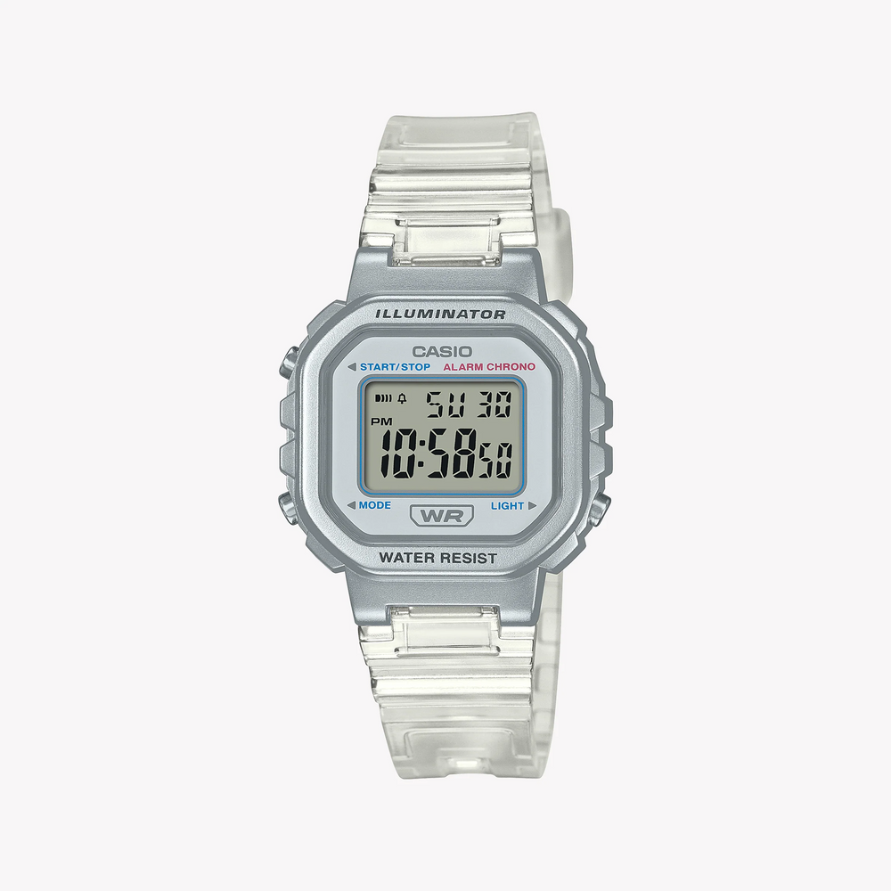 Casio Unisex White Resin Watch, Silver Case | La-20whs-7adf by i-watch