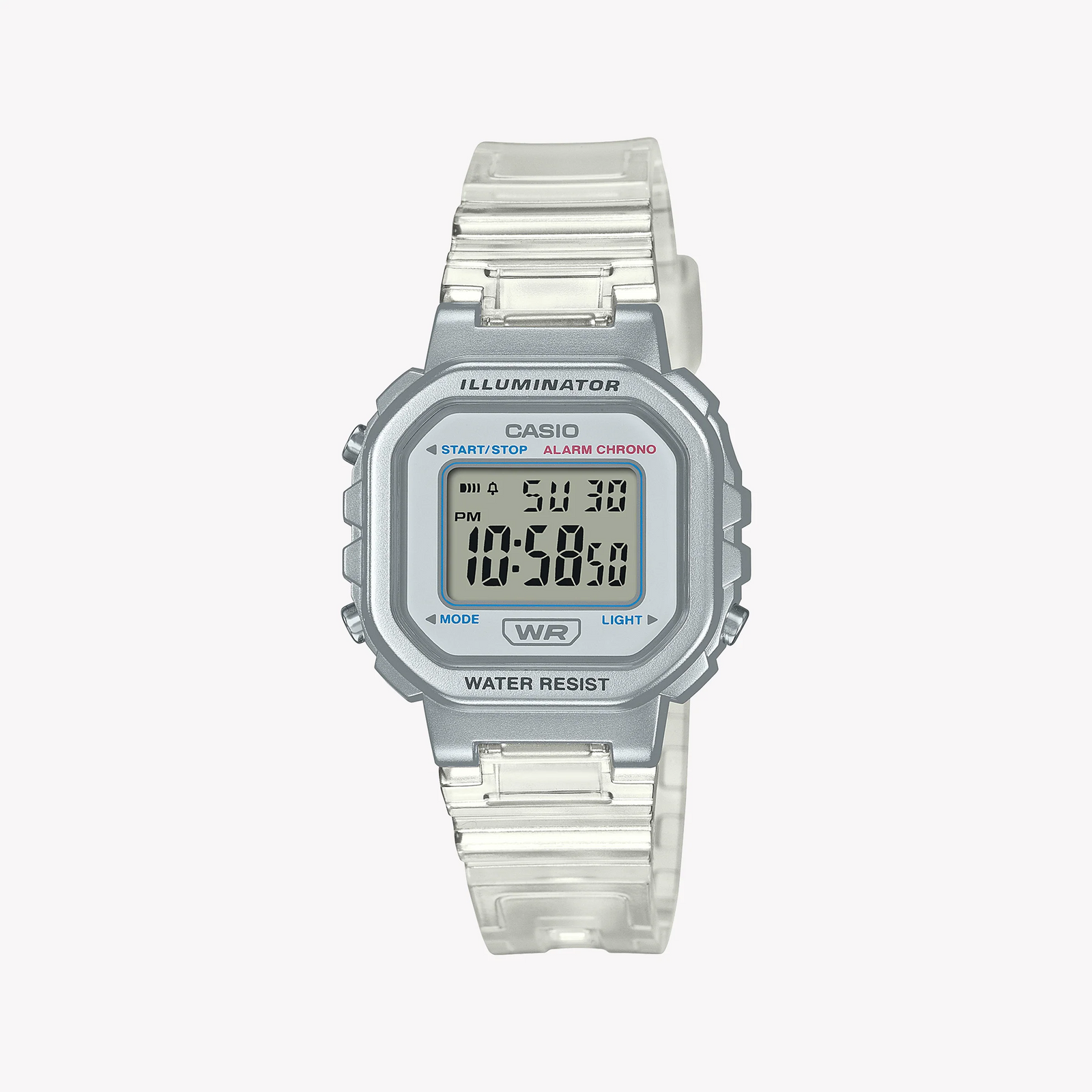 Casio Unisex White Resin Watch, Silver Case | La-20whs-7adf by i-watch