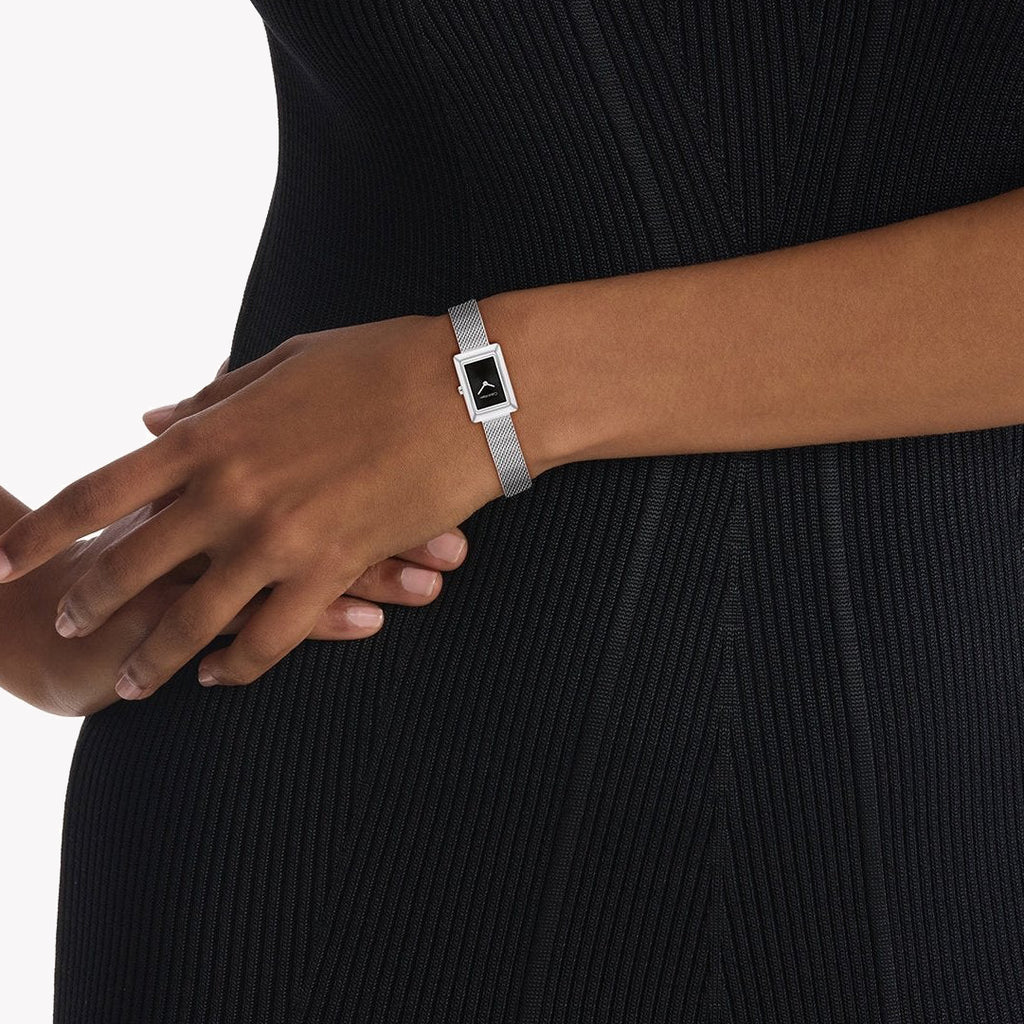 CK CALVIN KLEIN NEW COLLECTION - ELEGANT SILVER STAINLESS WOMEN'S WATCH WITH BLACK DIAL-i-Watch-4