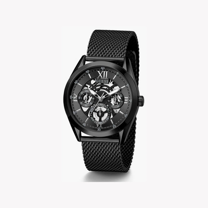 Guess Men's Black Stainless Steel Watch, Black Dial | Gw0368g3 by i-watch