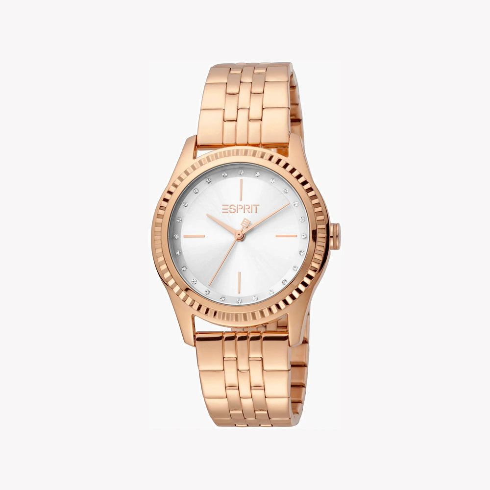 Esprit Women's Rose Gold Stainless Steel Watch, Silver Dial | Es1l199m0015 by i-watch
