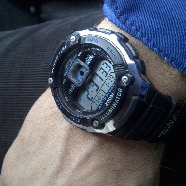 Casio Men's Silver Resin Watch, Black Band | Ae-2000w-1avdf by i-watch