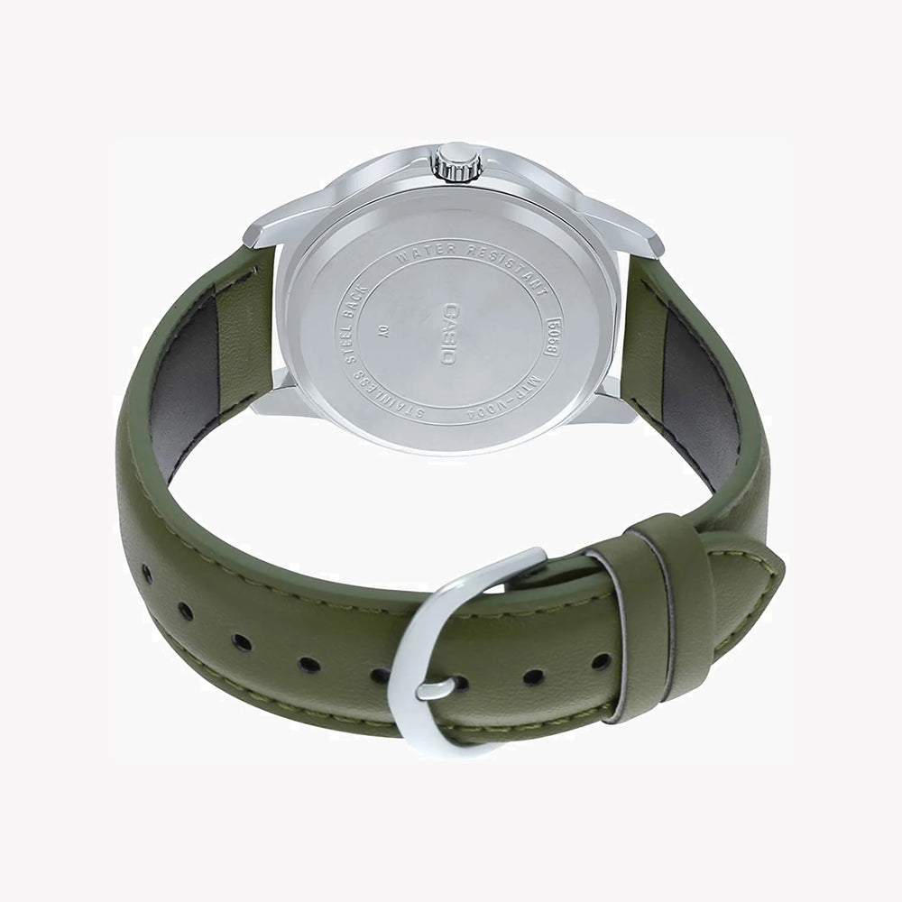 Casio Mtp-V004l-3budf - Adventure-Ready Men's Watch With Elegant Green Leather Band by i-watch