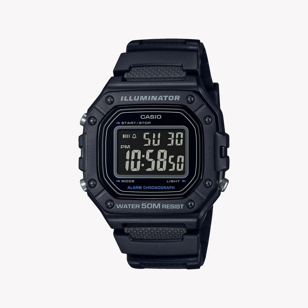 Casio Unisex Black Resin Watch, Digital Display | W-218h-1bvdf by i-watch