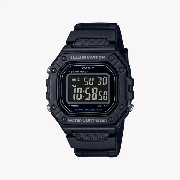 Casio Unisex Black Resin Watch, Digital Display | W-218h-1bvdf by i-watch