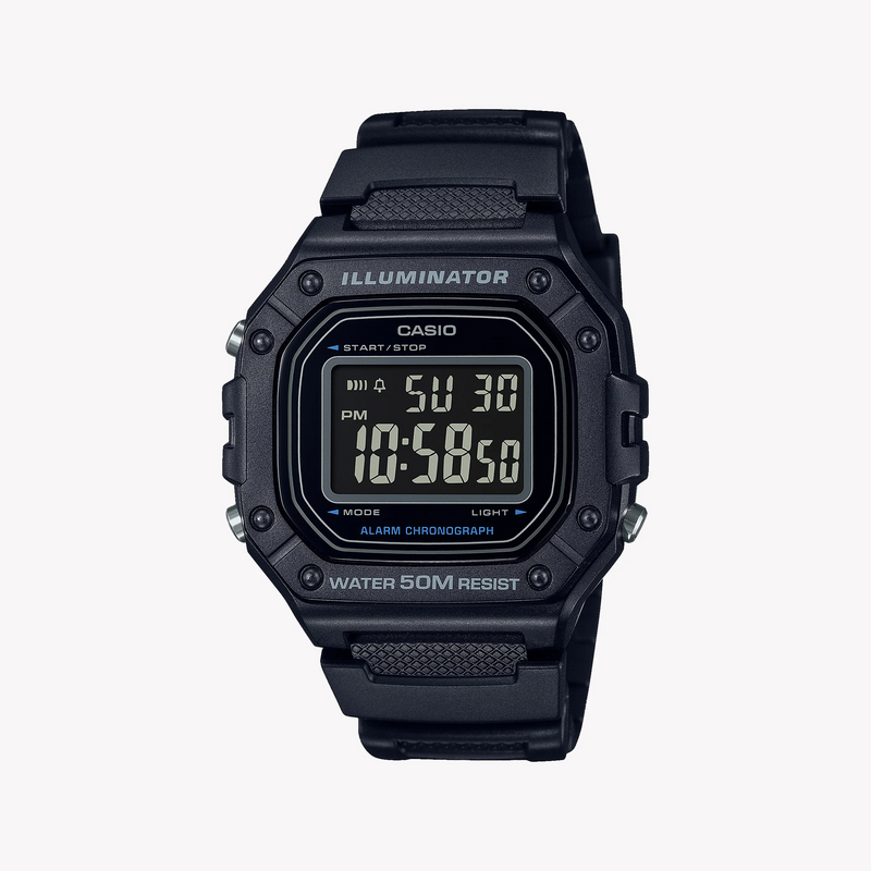 Casio Unisex Black Resin Watch, Digital Display | W-218h-1bvdf by i-watch