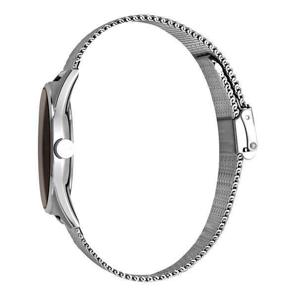 Esprit Elegance - Stylish Men's Watch With Silver Stainless Steel Band & Black Dial by i-watch