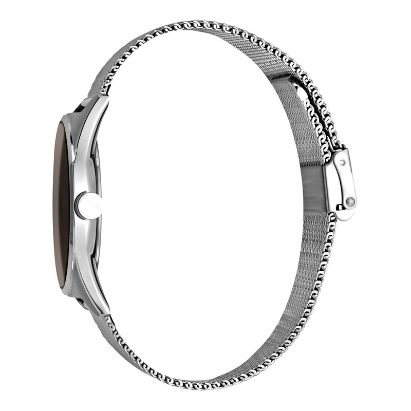 Esprit Elegance - Stylish Men's Watch With Silver Stainless Steel Band & Black Dial by i-watch