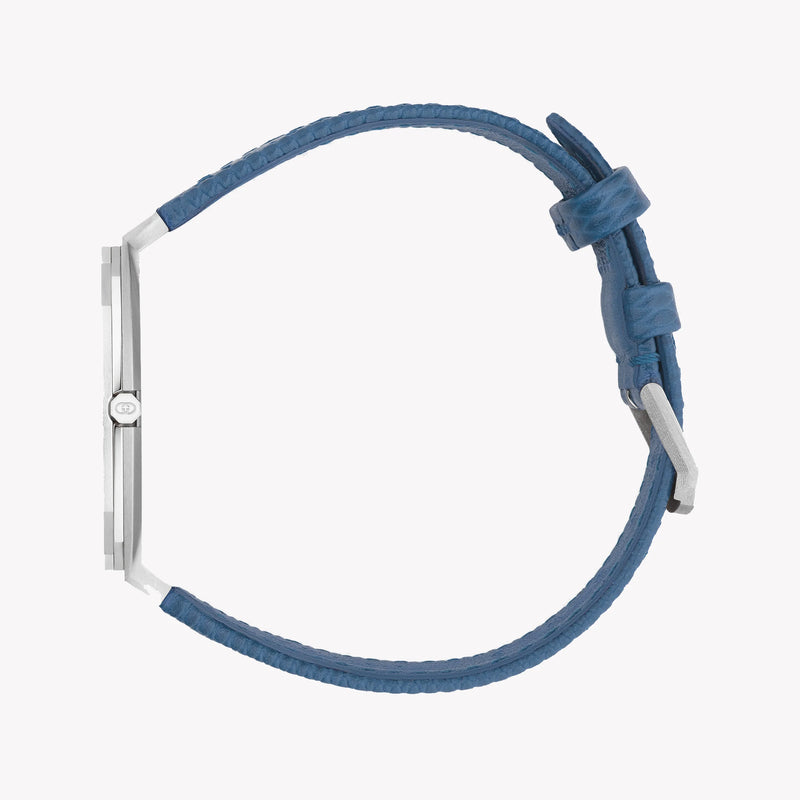 Gucci Women's Silver Watch, Blue Leather Band | Ya163422 by i-watch