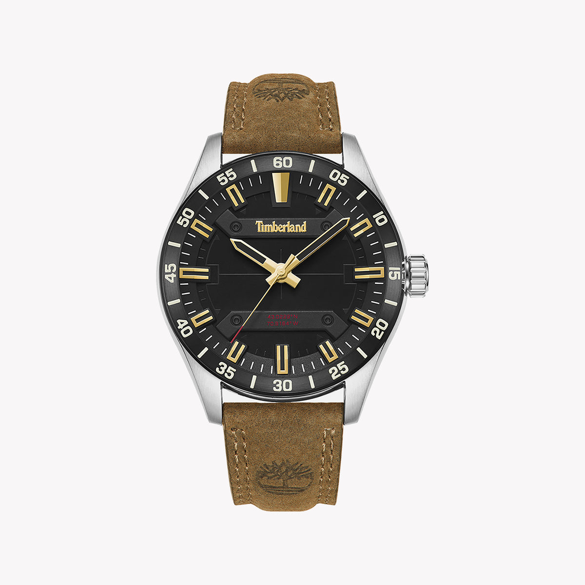 TIMBERLAND TDWGA2201201 RUGGED SPIRIT - ADVENTURE-READY MEN'S WATCH with Brown Leather Band and Bold Black Dial