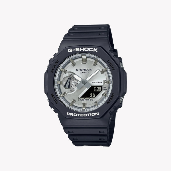 Casio G-Shock Men's Black Resin Watch, Silver Dial | Ga-2100sb-1aer by i-watch