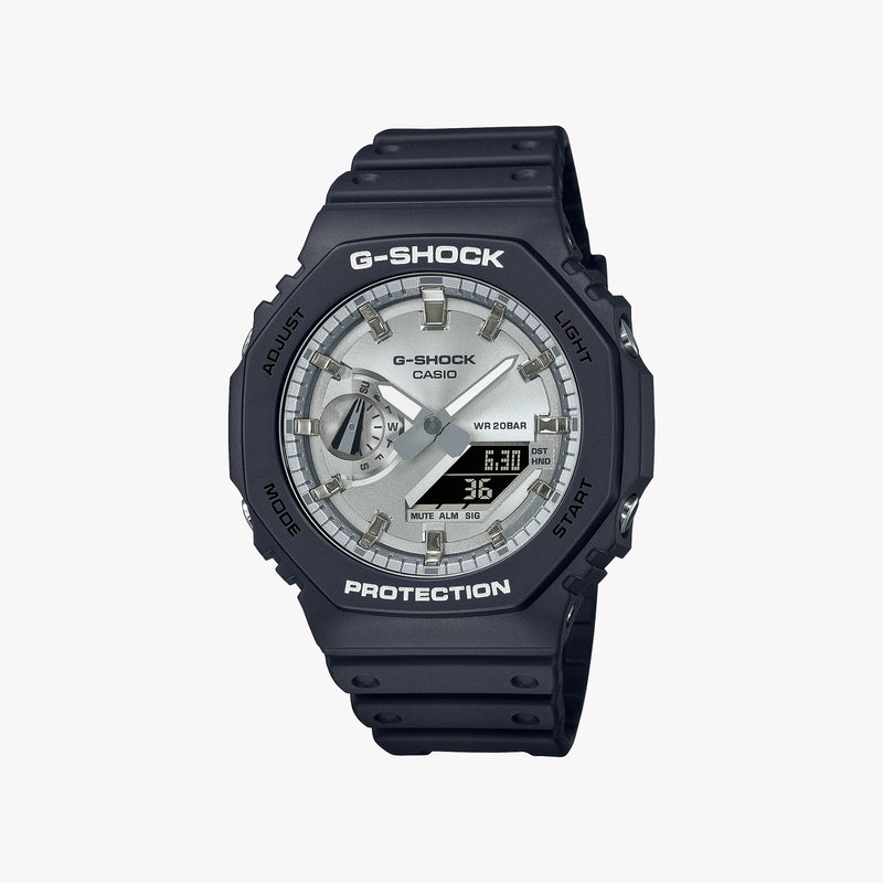 Casio G-Shock Men's Black Resin Watch, Silver Dial | Ga-2100sb-1aer by i-watch