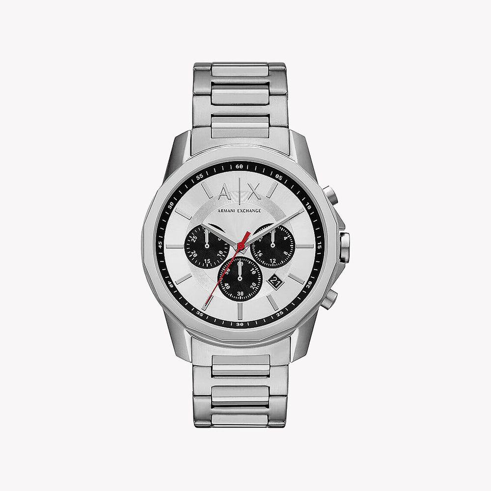 ARMANDI EXCHANGE AX1742 - MODERN CLASSIC MEN'S WATCH WITH SILVER STAINLESS STEEL BAND & DIAL