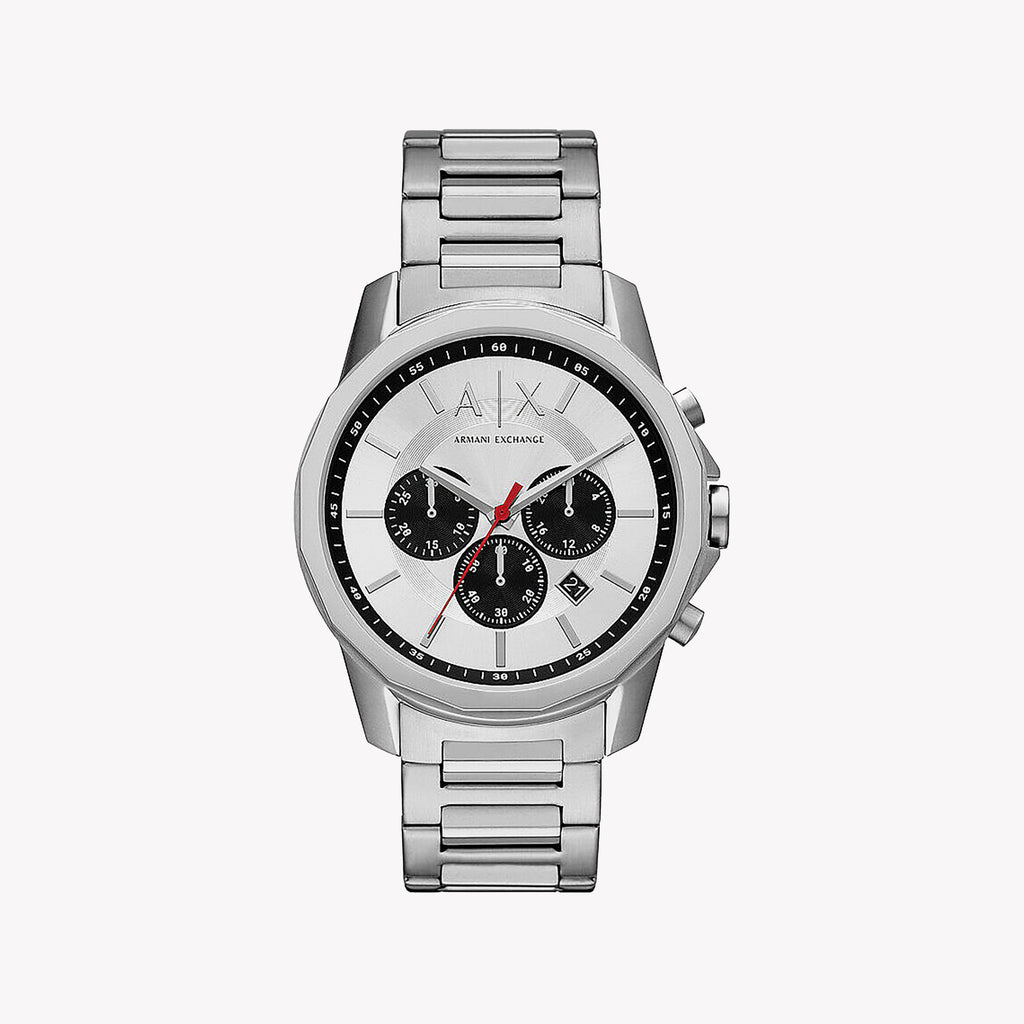 ARMANDI EXCHANGE AX1742 - MODERN CLASSIC MEN'S WATCH WITH SILVER STAINLESS STEEL BAND & DIAL