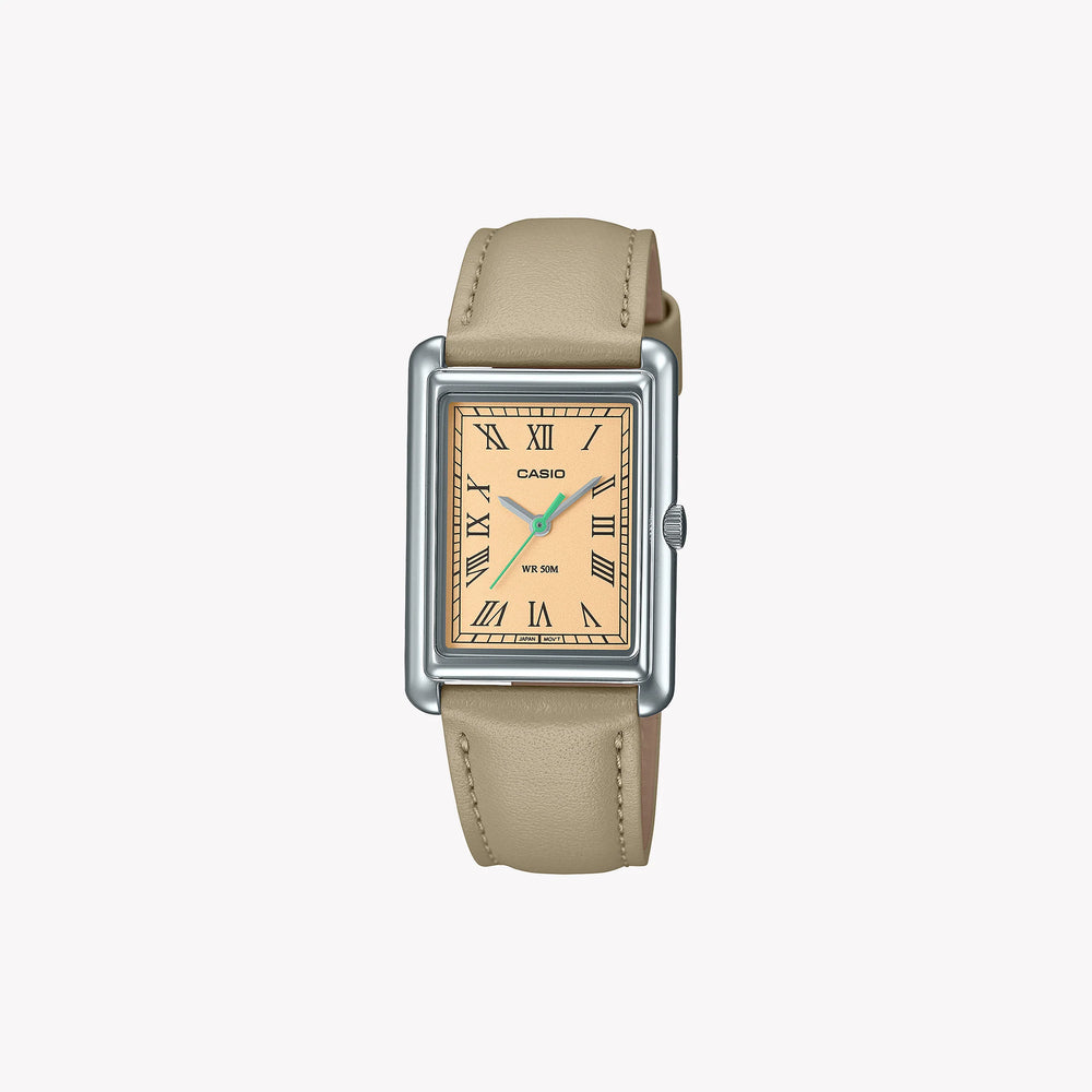 Casio Women's Silver Stainless Steel, Leather Strap | Ltp-B165l-5bvef by i-watch