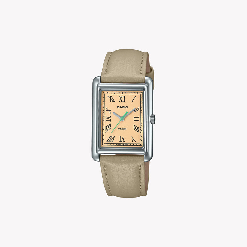 Casio Women's Silver Stainless Steel, Leather Strap | Ltp-B165l-5bvef by i-watch