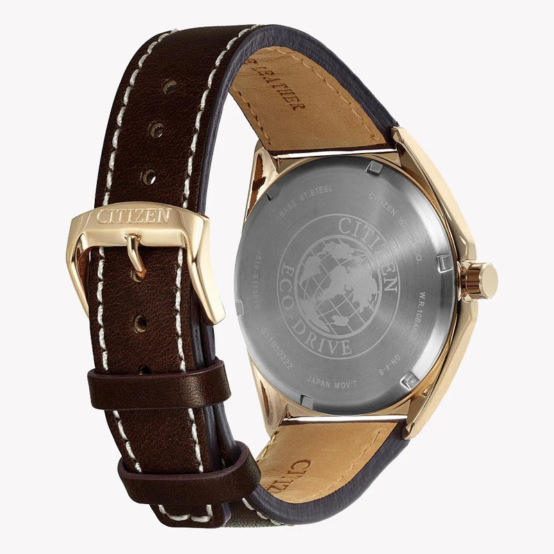 Citizen Aw1573-11l - Elegant Powerhouse - Men's Eco-Drive Watch With Gold Case And Blue Dial by i-watch