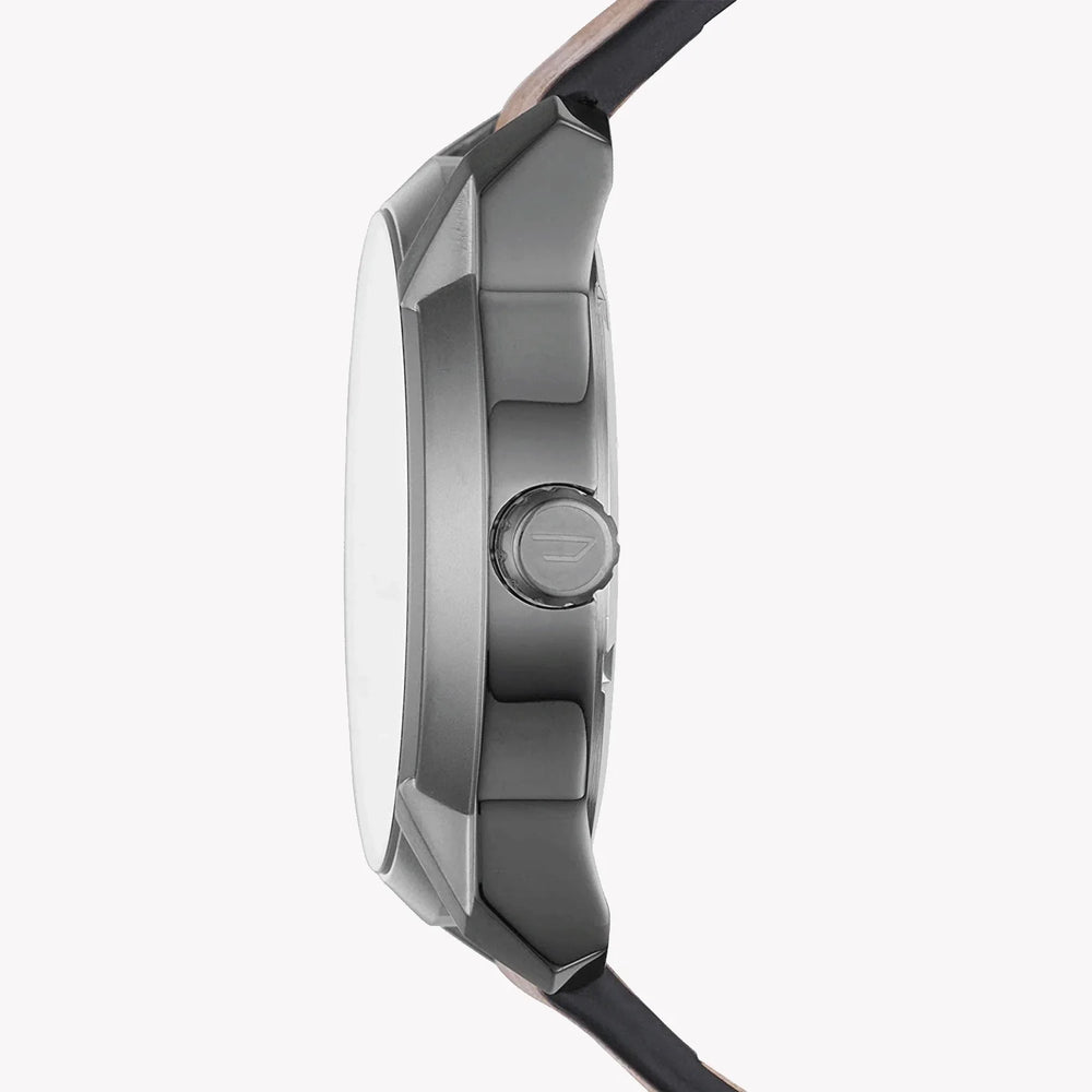 Diesel Men's Black Stainless Steel, Brown Leather | Dz1784 by i-watch