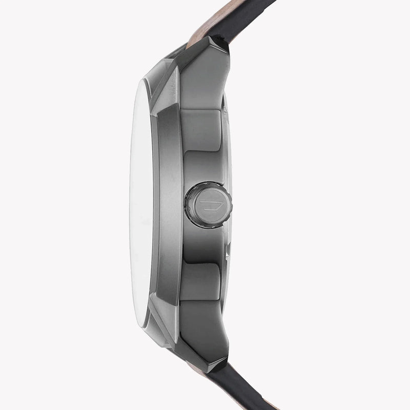 Diesel Men's Black Stainless Steel, Brown Leather | Dz1784 by i-watch