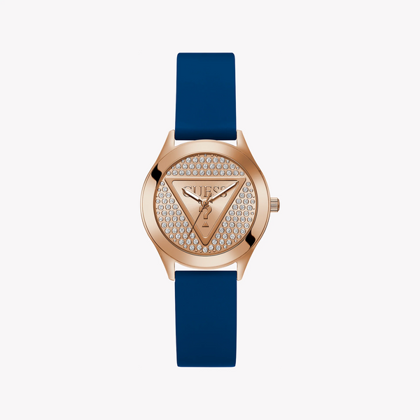 Guess Women's Rose Gold Watch, Blue Silicone Band | Gw0745l4 by i-watch