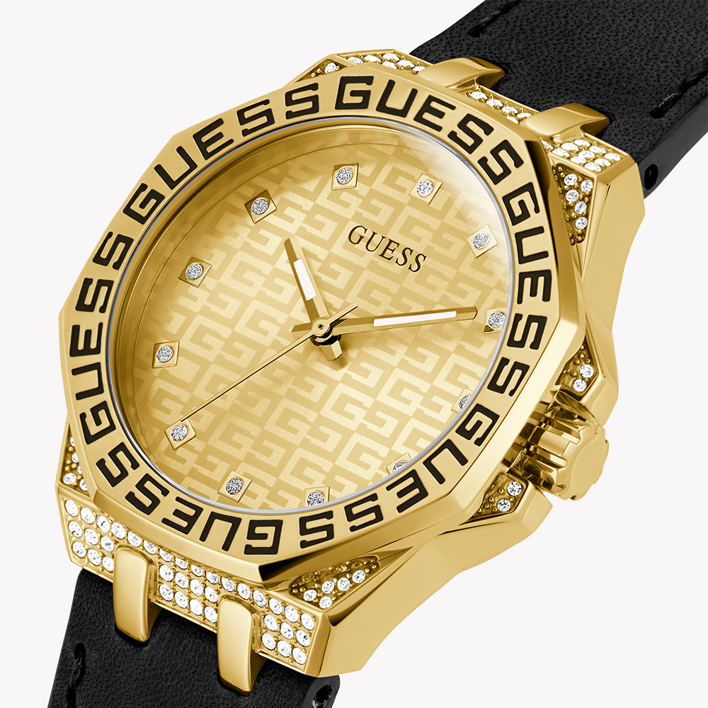 GUESS GW0547L3 - TIMELESS ELEGANCE WITH A MODERN EDGE Women's Watch in Gold and Black Leather-i-Watch-4