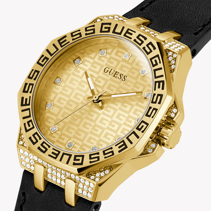 GUESS GW0547L3 - TIMELESS ELEGANCE WITH A MODERN EDGE Women's Watch in Gold and Black Leather-i-Watch-4