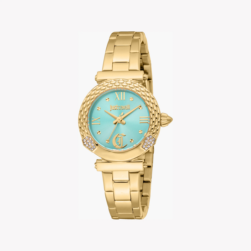 Just Cavalli Women's Gold Watch, Turquoise Dial | Jc1l332m0065 by i-watch
