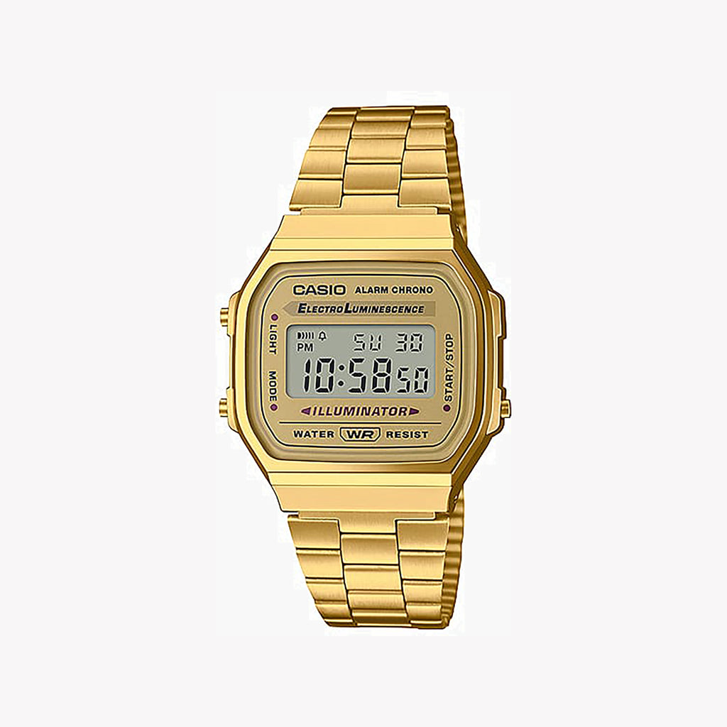 CASIO A168WG-9W SPORTY CHARM - GOLD GLAM DIGITAL WATCH FOR EVERYDAY ADVENTURE